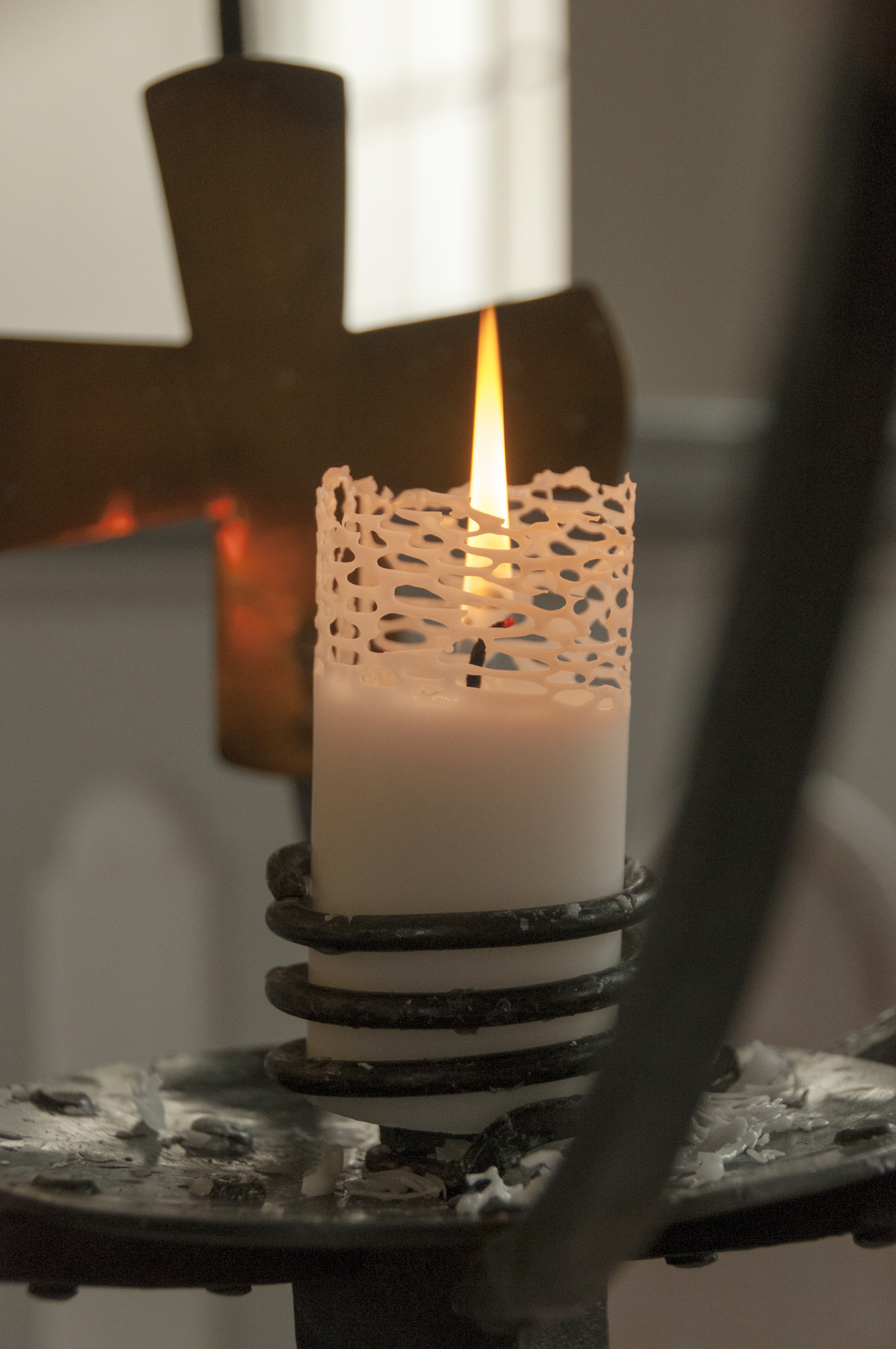 Vitt blockljus som lyser.