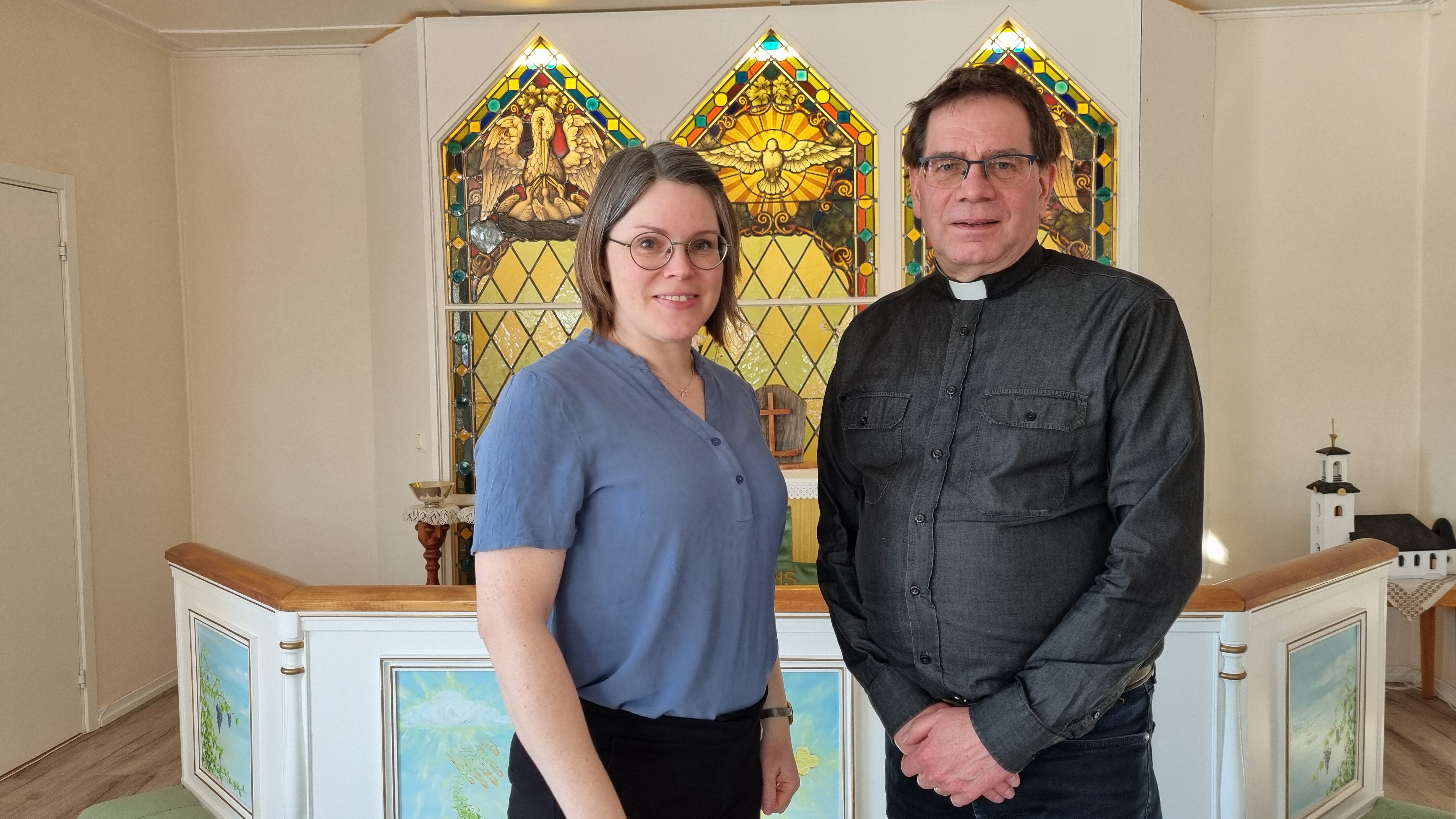 Sara Sjöberg, musiker och Anders Strömdén, präst.