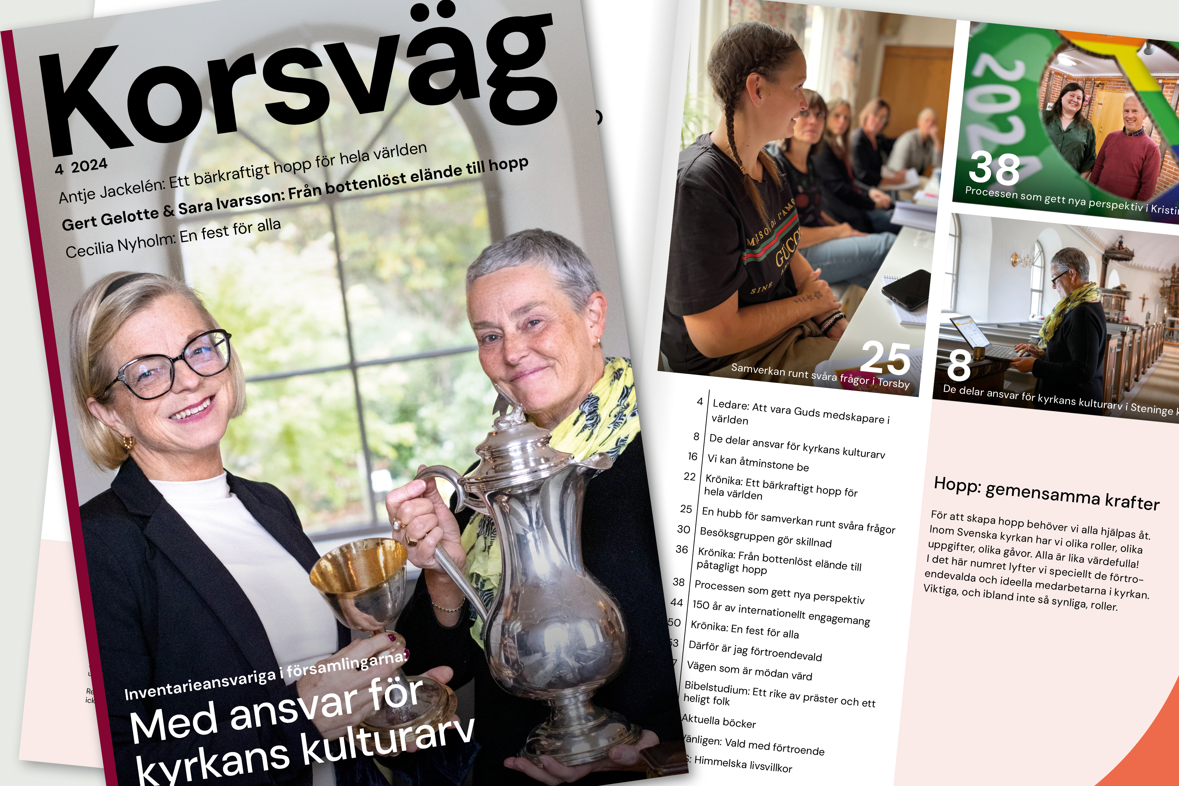 Framsidan och uppslag av Korsväg 4