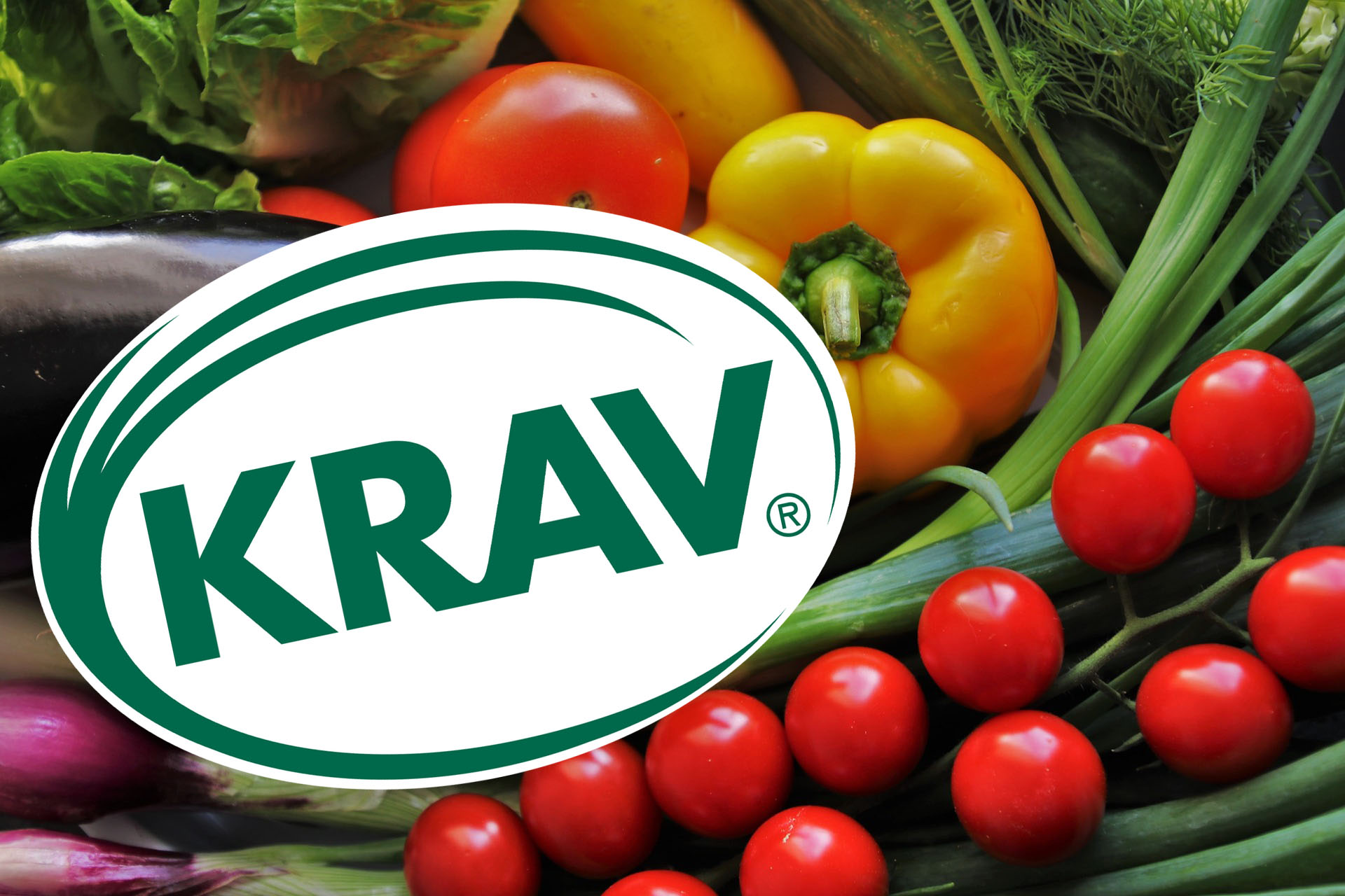 Grönsaker med KRAV-logga över.