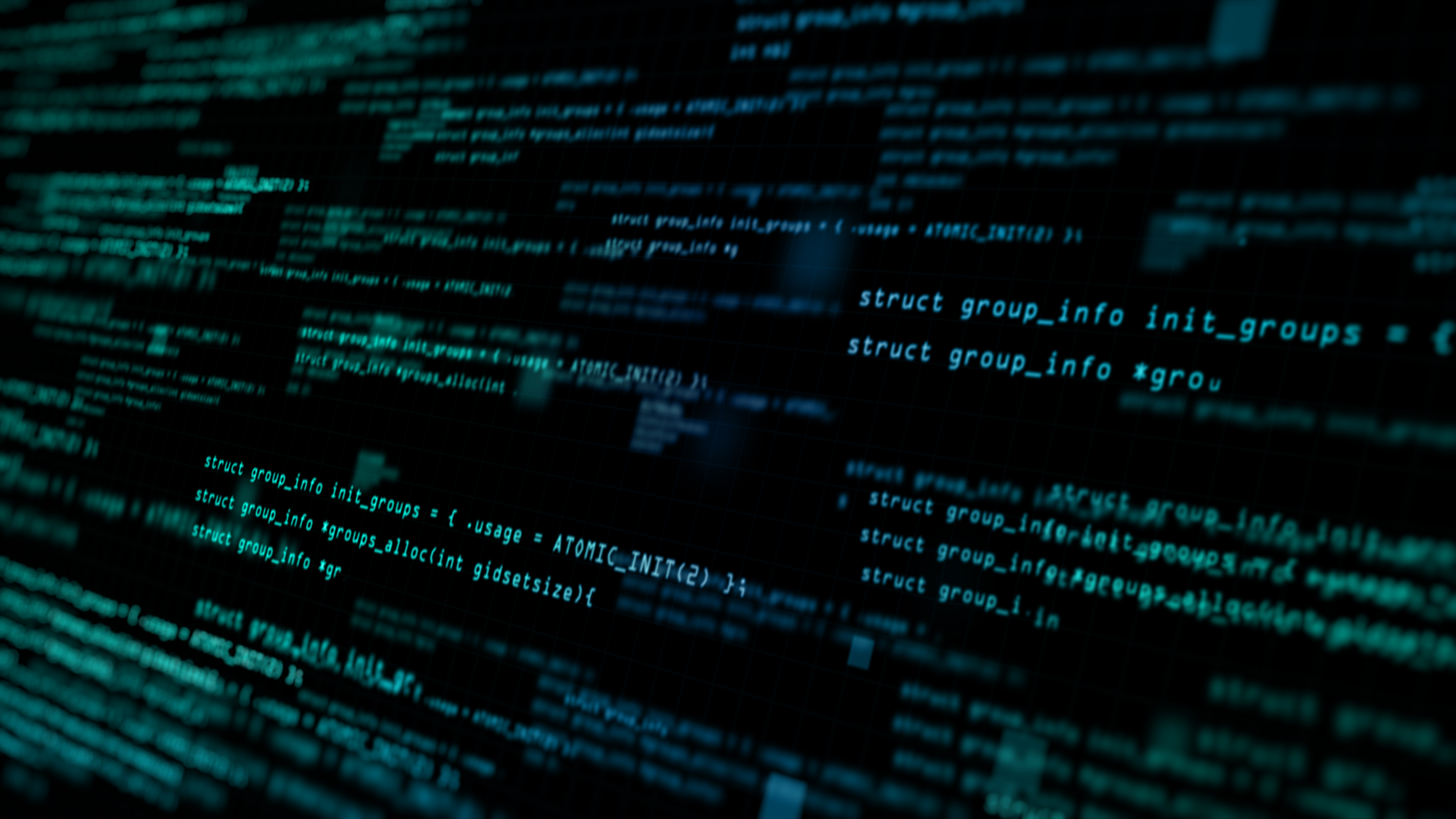 Slumpmässiga ord på en datorskärm